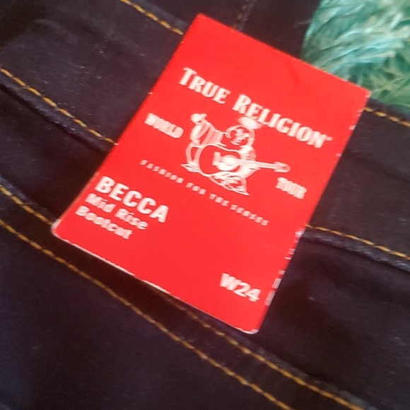 nwt true religion Becca bootcut gold hs jeans 24 - Picture 2 of 7